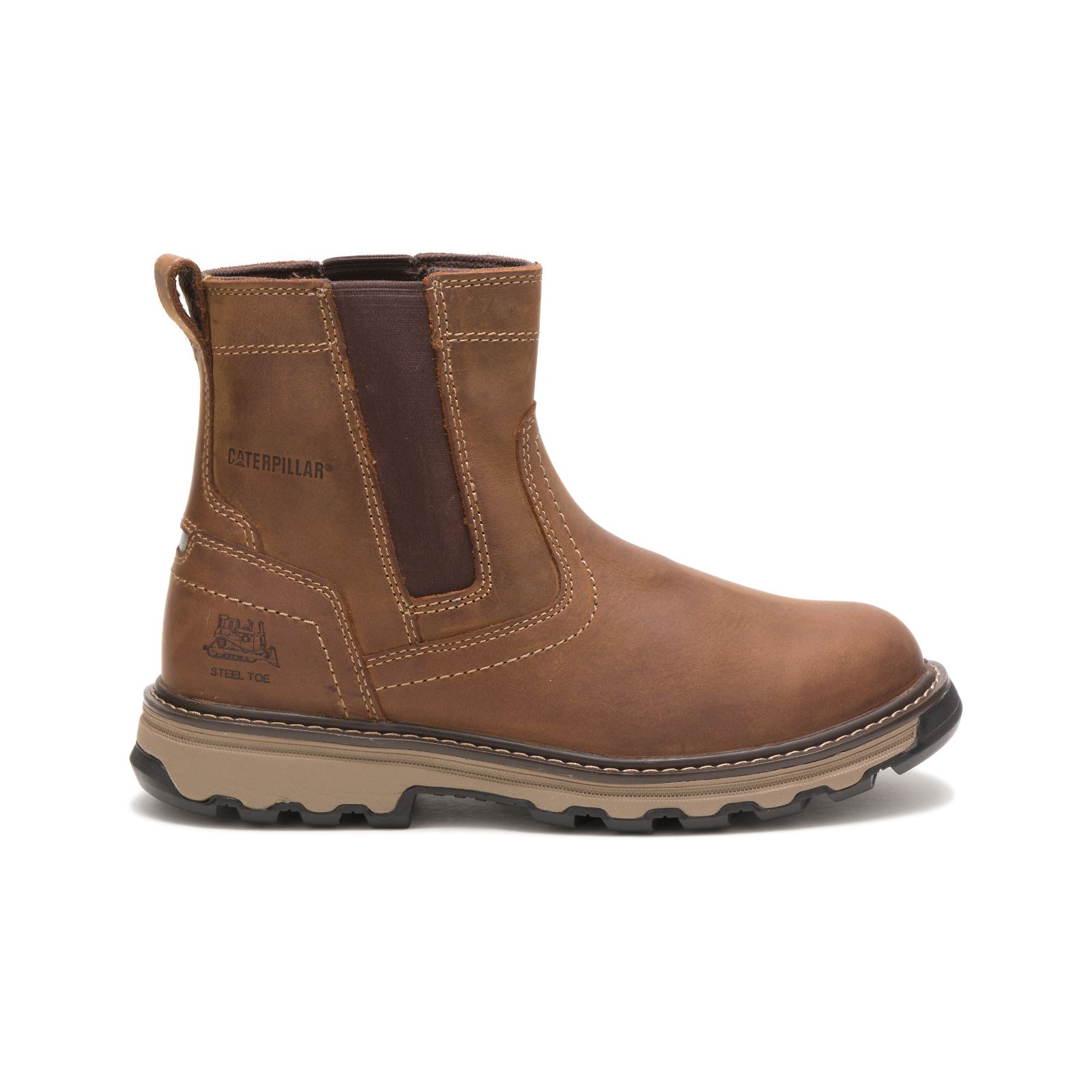 Caterpillar Boots Online Pakistan - Caterpillar Pelton Steel Toe Mens Work Boots Brown (867591-MTA)